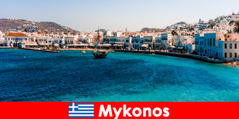 Популярний напрямок серед красивих пляжів у місті Міконос-Греція
